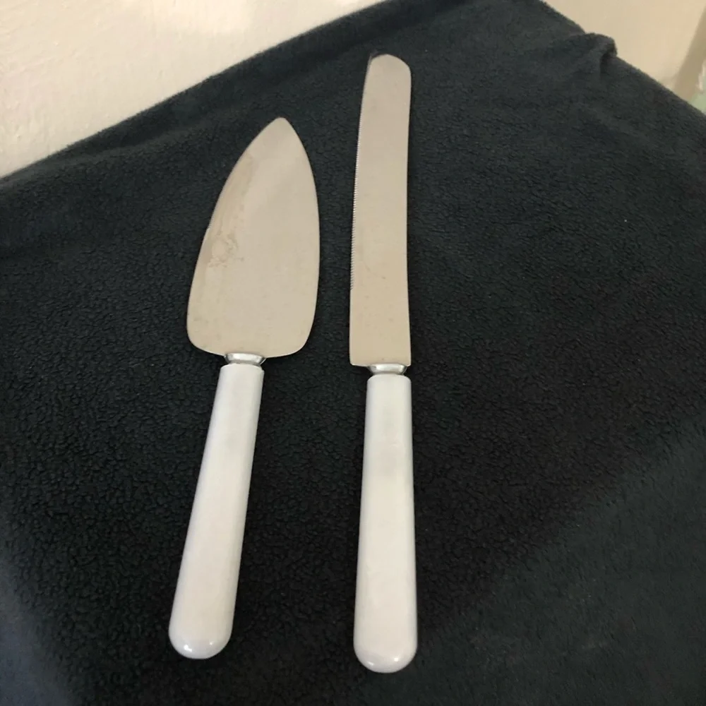 Leonard Silver Stainless Steel Wedding Knife Set